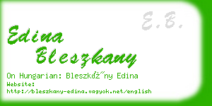 edina bleszkany business card